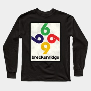 Retro Breckenridge Colorado Tourist Skiing Souvenir Long Sleeve T-Shirt